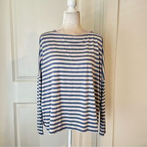 Hatch the perfect longsleeve Stream & Oatmeal Striped Long Sleeve Tee SZ XS